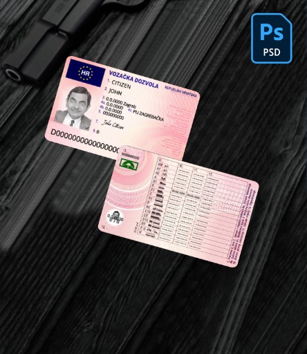 Croatia driving license PSD